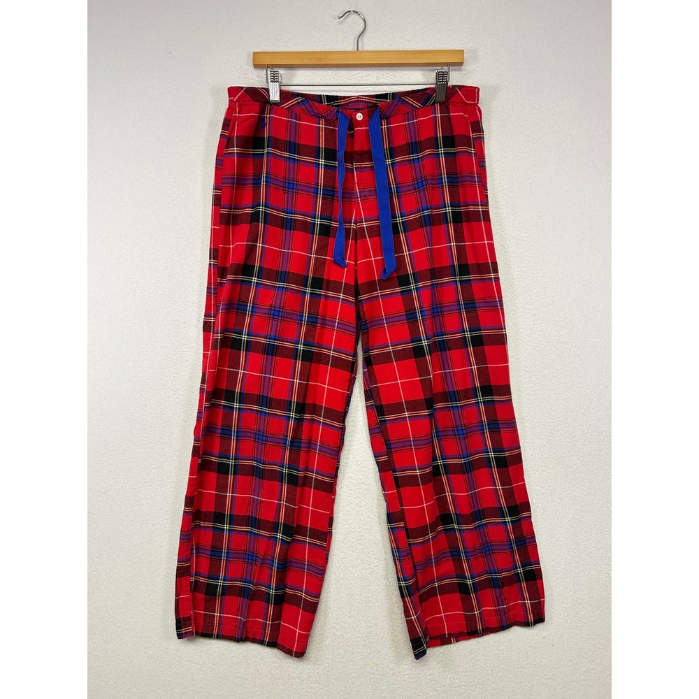 Holiday Preppy Ralph Lauren Mens M Red Tartan Plaid Cotton Pajama Pants Lounge